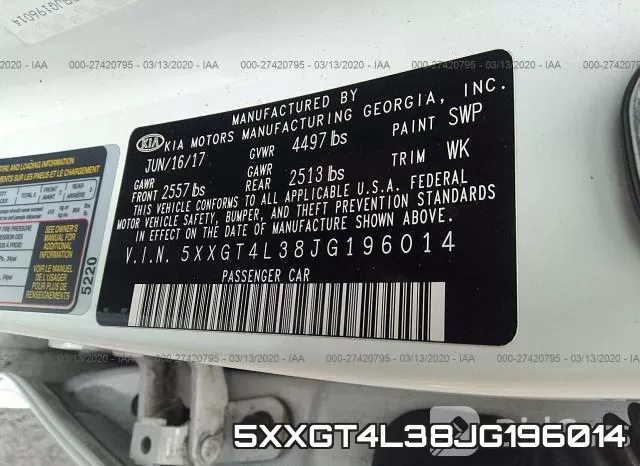 5XXGT4L38JG196014 фото 10