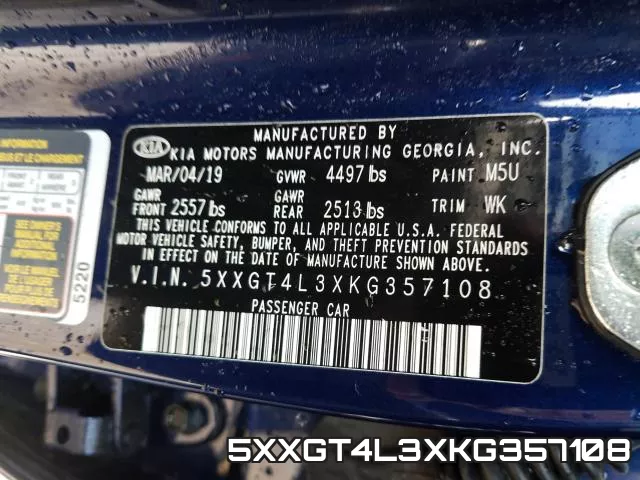 5XXGT4L3XKG357108 фото 2