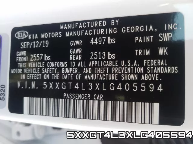 5XXGT4L3XLG405594 фото 2