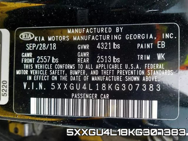 5XXGU4L18KG307383 фото 2