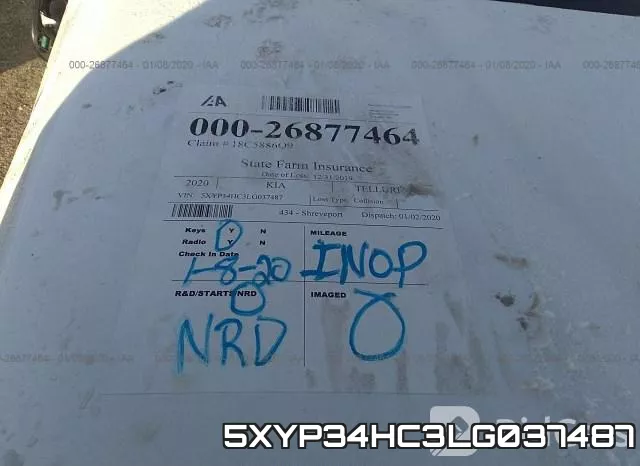 5XYP34HC3LG037487 фото 8
