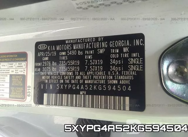 5XYPG4A52KG594504 фото 10