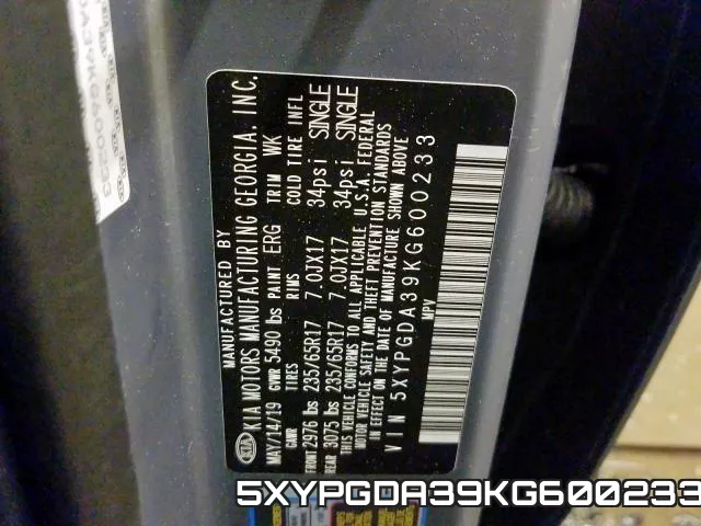 5XYPGDA39KG600233 фото 2