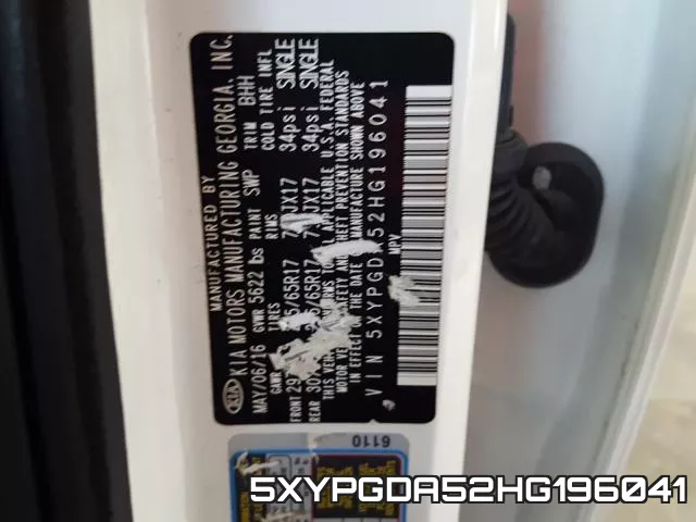 5XYPGDA52HG196041 фото 2