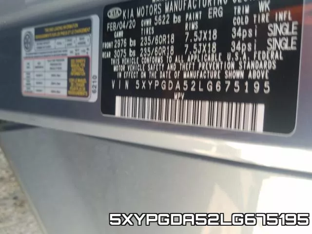 5XYPGDA52LG675195 фото 2