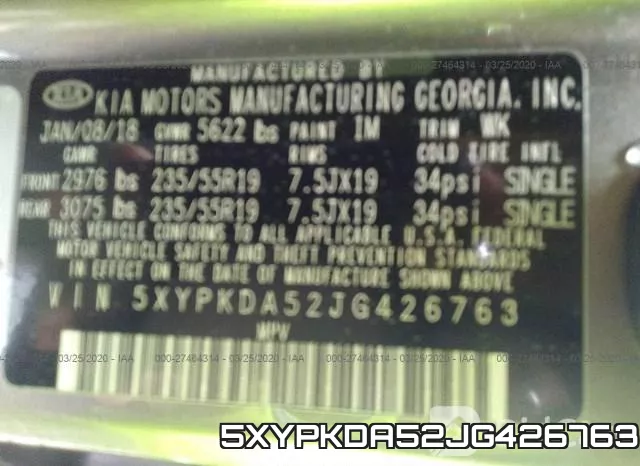 5XYPKDA52JG426763 фото 10
