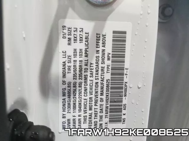 7FARW1H92KE008625 фото 2