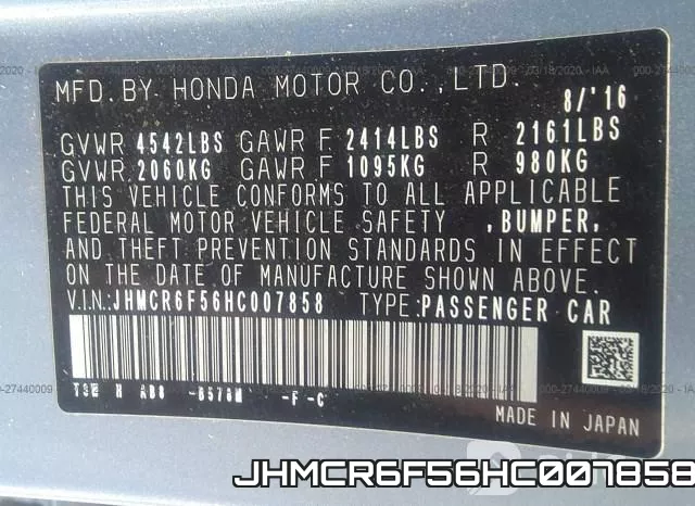 JHMCR6F56HC007858 фото 10