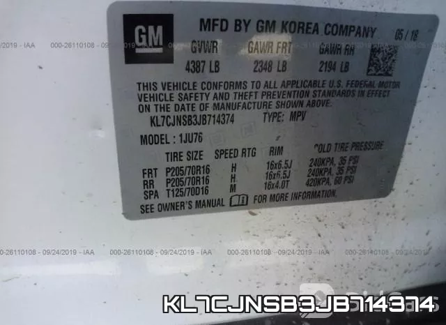 KL7CJNSB3JB714374 фото 10