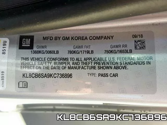 KL8CB6SA9KC736896 фото 2