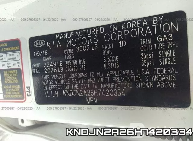 KNDJN2A26H7420334 фото 10