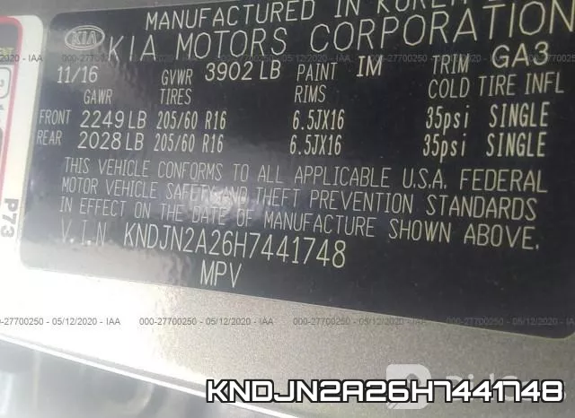 KNDJN2A26H7441748 фото 10