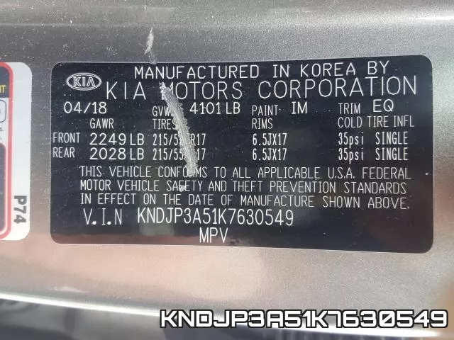 KNDJP3A51K7630549 фото 2