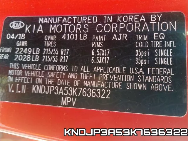 KNDJP3A53K7636322 фото 2
