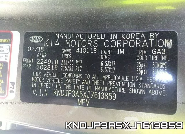 KNDJP3A5XJ7613859 фото 10