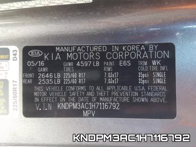 KNDPM3AC1H7116792 фото 2