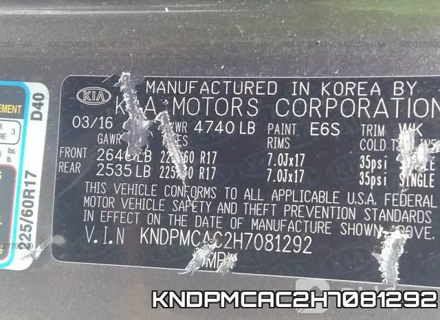 KNDPMCAC2H7081292 фото 10