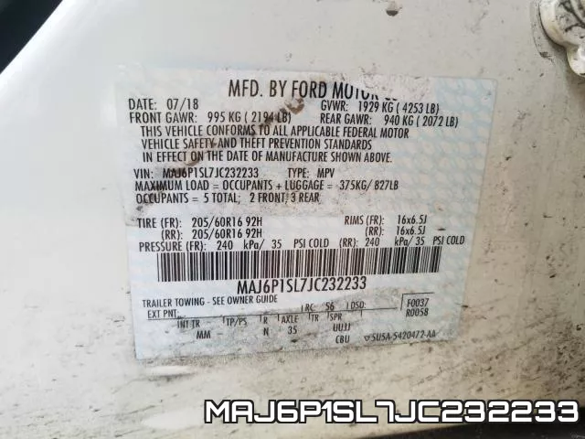 MAJ6P1SL7JC232233 фото 2