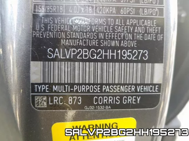 SALVP2BG2HH195273 фото 2