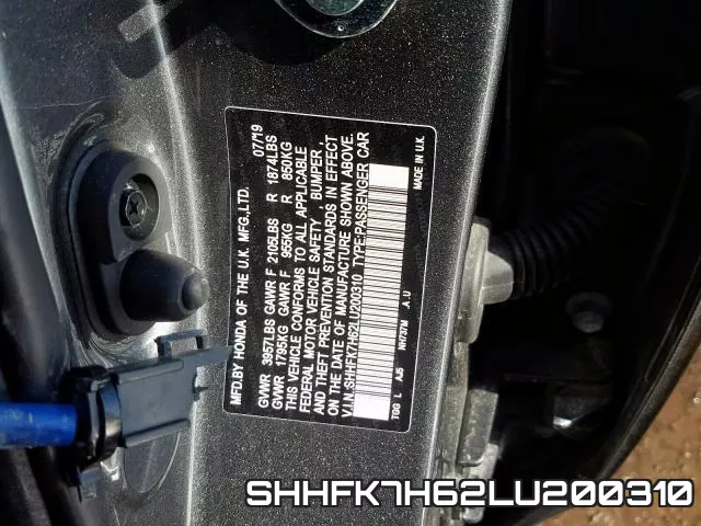 SHHFK7H62LU200310 фото 2