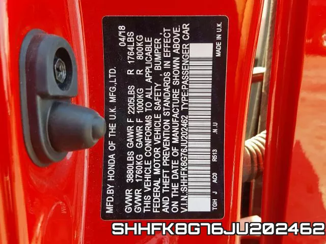 SHHFK8G76JU202462 фото 2