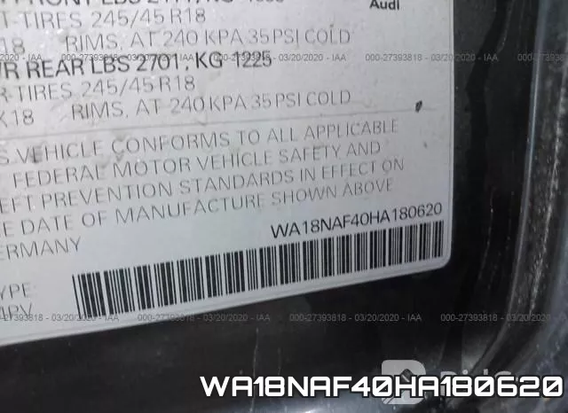 WA18NAF40HA180620 фото 10