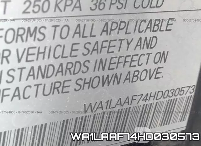 WA1LAAF74HD030573 фото 10
