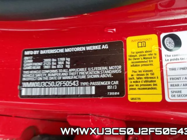 WMWXU3C50J2F50543 фото 2