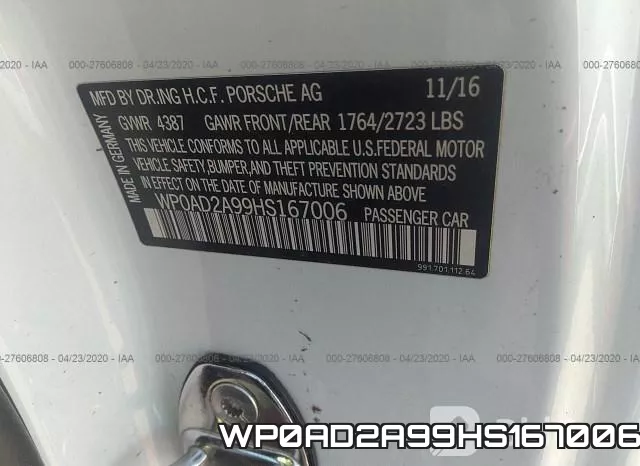 WP0AD2A99HS167006 фото 10
