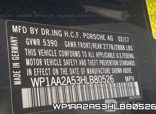 WP1AA2A53HLB80526 фото 10
