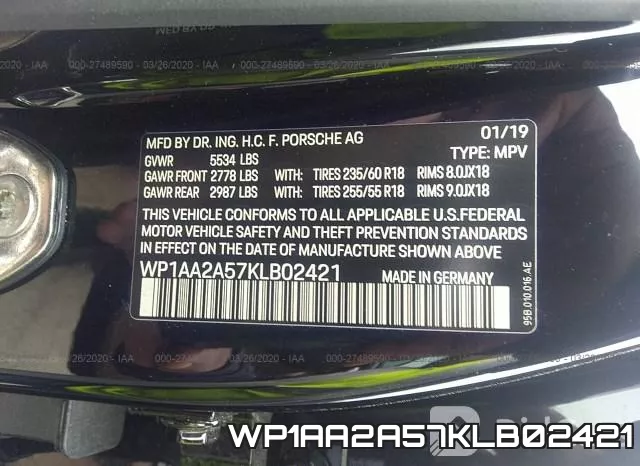 WP1AA2A57KLB02421 фото 10