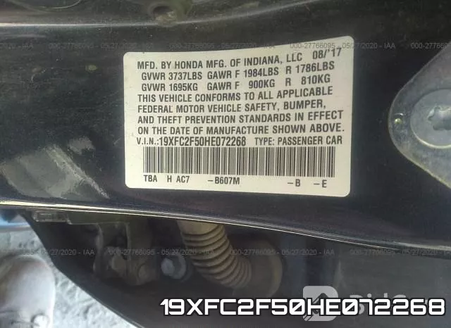 19XFC2F50HE072268 фото 10