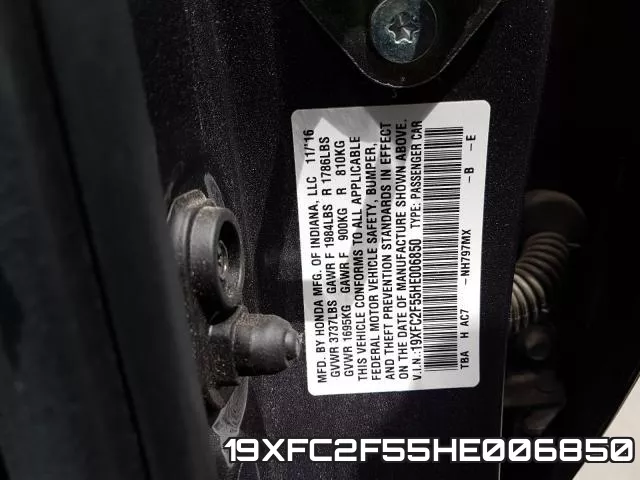 19XFC2F55HE006850 фото 2