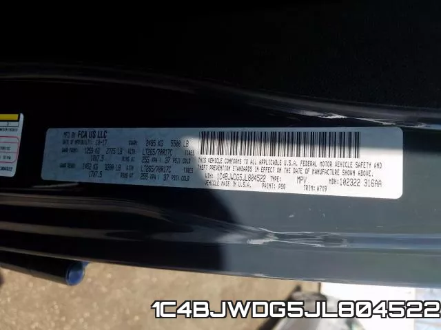 1C4BJWDG5JL804522 фото 2