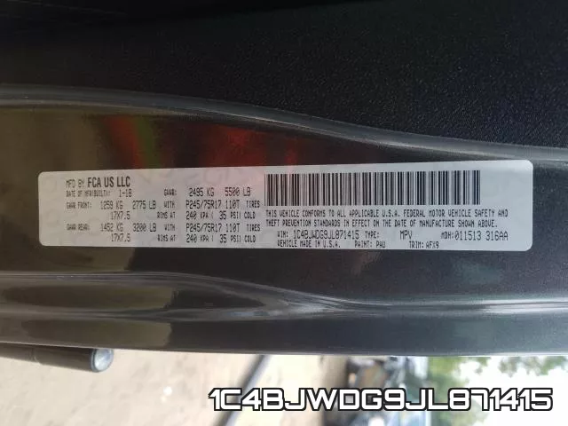 1C4BJWDG9JL871415 фото 2