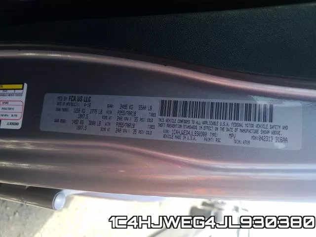 1C4HJWEG4JL930380 фото 2