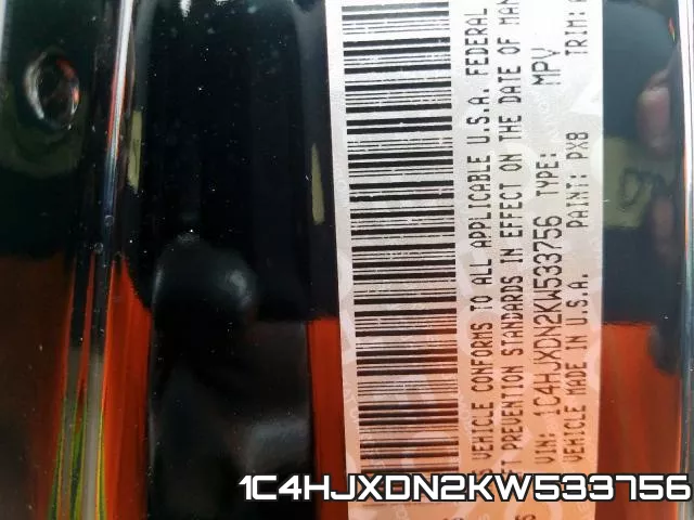 1C4HJXDN2KW533756 фото 2