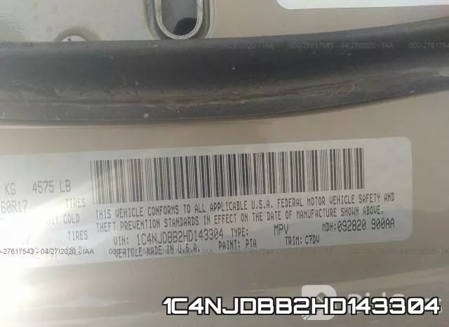 1C4NJDBB2HD143304 фото 10