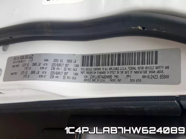 1C4PJLAB7HW624089 фото 2