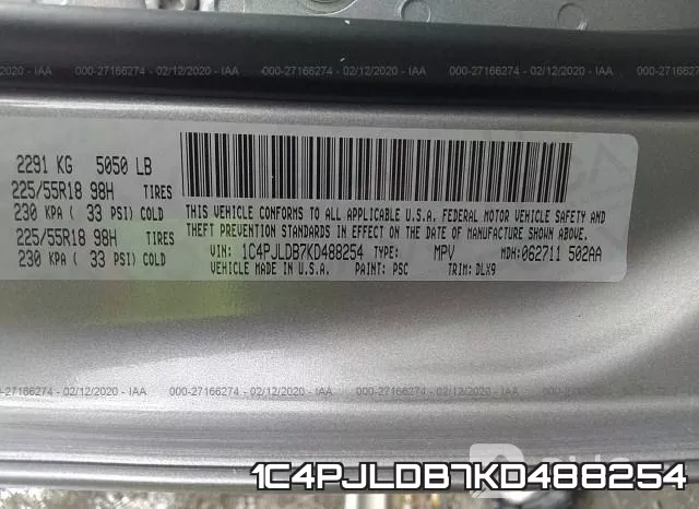 1C4PJLDB7KD488254 фото 10