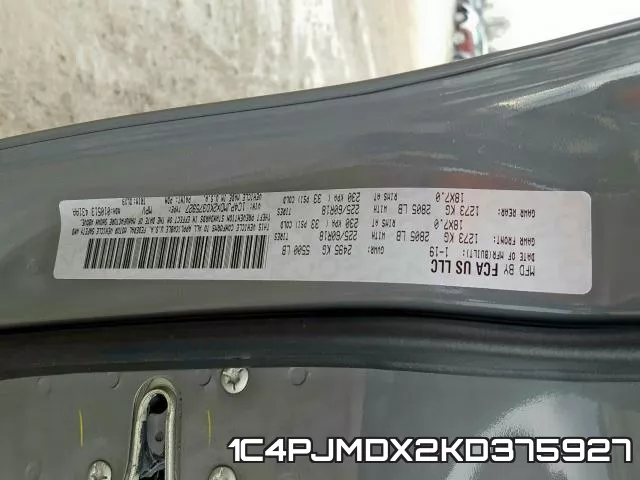 1C4PJMDX2KD375927 фото 2
