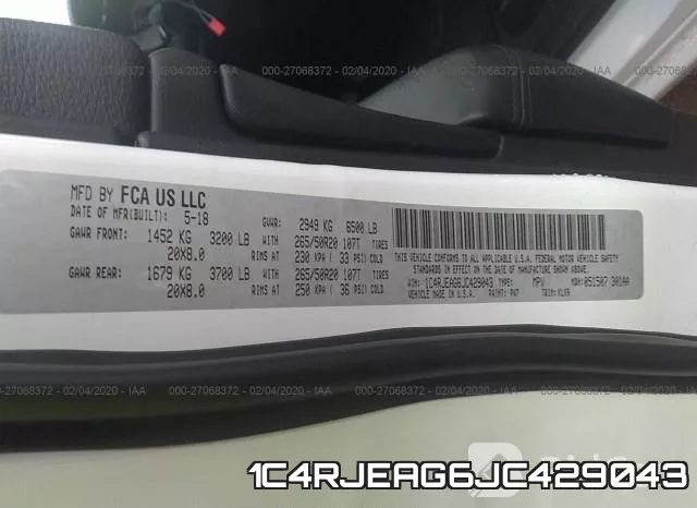 1C4RJEAG6JC429043 фото 10