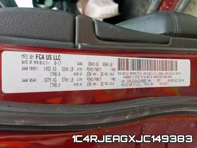 1C4RJEAGXJC149383 фото 2