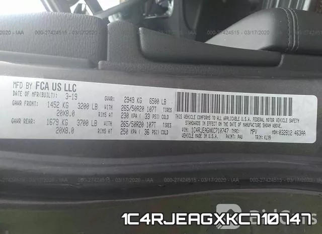1C4RJEAGXKC710747 фото 10