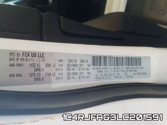 1C4RJFAG3LC201591 фото 2