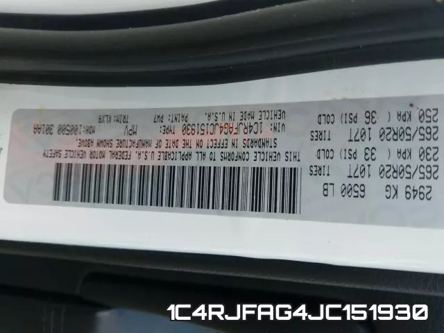 1C4RJFAG4JC151930 фото 2
