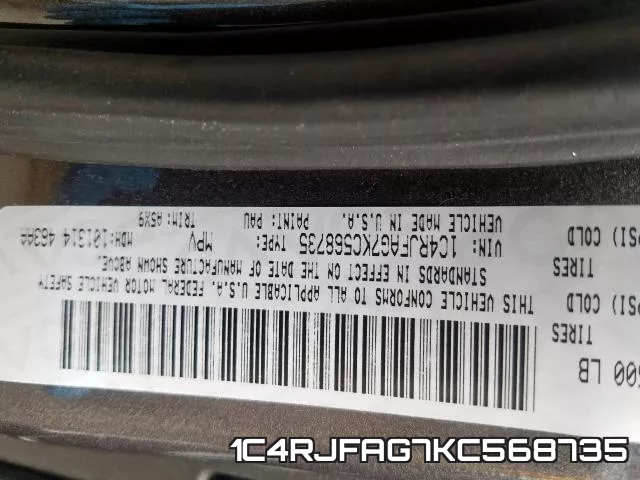 1C4RJFAG7KC568735 фото 2