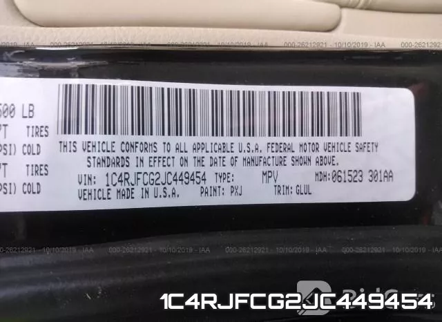 1C4RJFCG2JC449454 фото 10