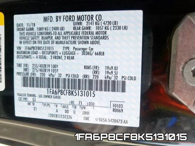 1FA6P8CF8K5131015 фото 2