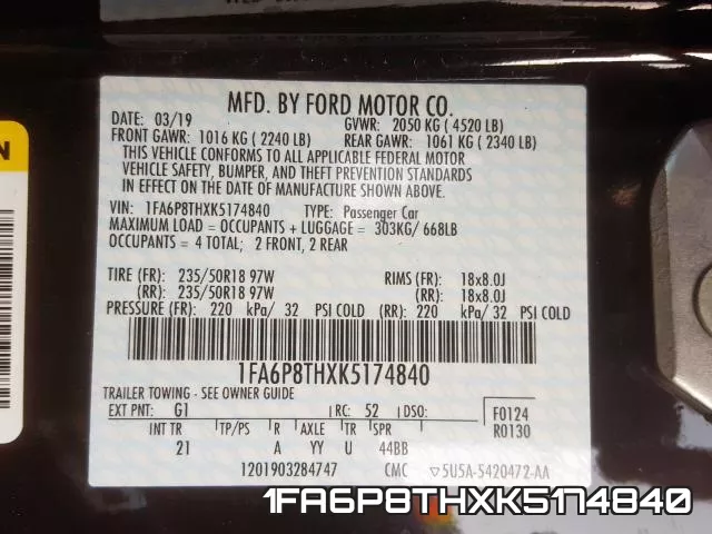 1FA6P8THXK5174840 фото 2